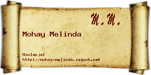 Mohay Melinda névjegykártya